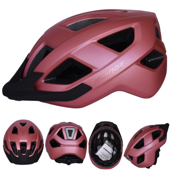 Κράνος Ποδηλάτου MY NAT με φως LED και σκίαστρο σε Χρώμα Σάπιο μήλο Κράνος Ποδηλάτου MY NAT με φως LED και σκίαστρο σε Χρώμα Σάπιο μήλο