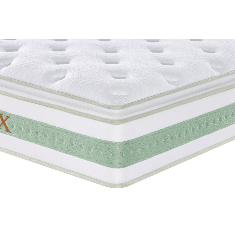 Στρώμα ύπνου Υπέρδιπλο Lunex Green Lux 160x200x25cm με ελατήρια τύπου pocket υψηλής συμπίεσης