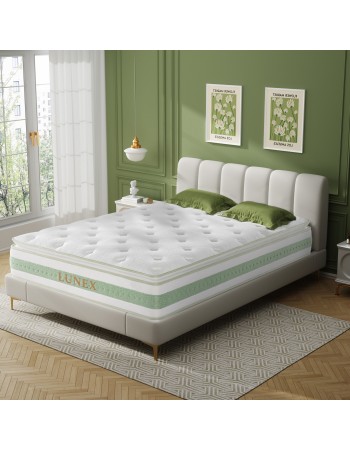 Στρώμα ύπνου Υπέρδιπλο Lunex Green Lux 160x200x25cm με ελατήρια τύπου pocket υψηλής συμπίεσης