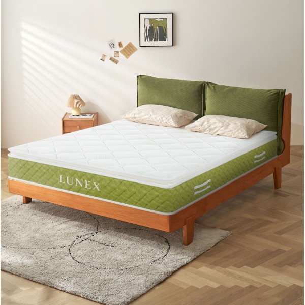 Στρώμα ύπνου Υπέρδιπλο Lunex Green 160x200x25cm με ελατήρια τύπου pocket υψηλής συμπίεσης