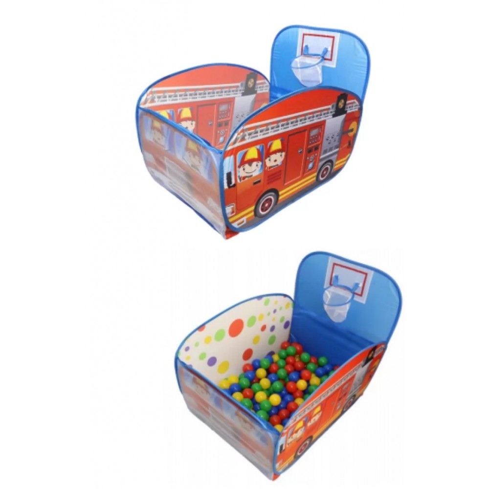 Παιδικός Παιδότοπος Παιχνιδιού Magic Fire Truck Ball pit 2 σε 1 με 100 μπαλάκια 