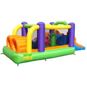 Happy Hop Φουσκωτό Τραμπολίνο με Διπλή Τσουλήθρα Obstacle Course Bouncer Happy Hop Φουσκωτό Τραμπολίνο με Διπλή Τσουλήθρα Obstacle Course Bouncer