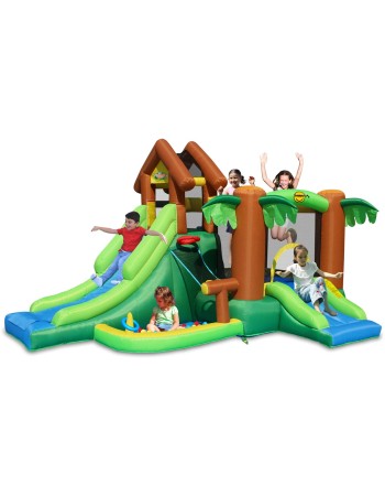 Happy Hop Φουσκωτό Τραμπολίνο  με Διπλή Τσουλήθρα The Forest Bouncer 