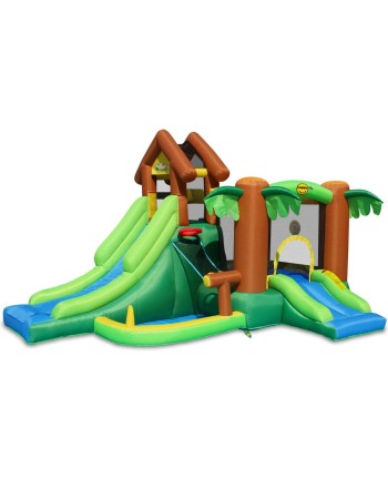 Happy Hop Φουσκωτό Τραμπολίνο  με Διπλή Τσουλήθρα The Forest Bouncer 