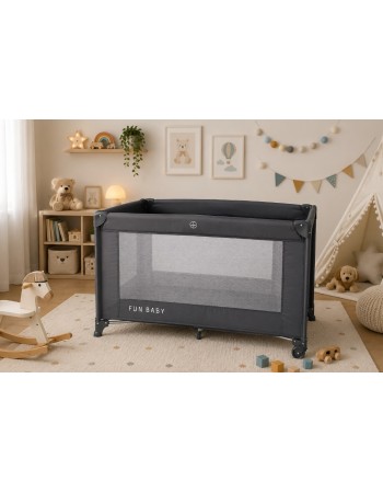 Παρκοκρέβατο μωρού αναδιπλούμενο Fun Baby 125x62x75cm σε γκρι
