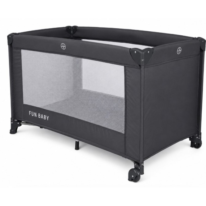 Παρκοκρέβατο μωρού αναδιπλούμενο Fun Baby 125x62x75cm σε γκρι