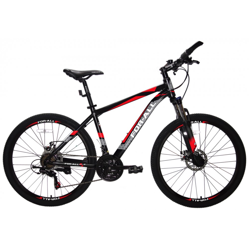 Aluminum Bike Mountain 26 inches with SHIMANO speeds in Black - Red Color 