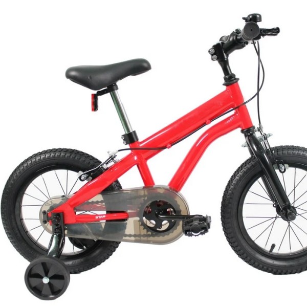 Παιδικό ποδήλατο 14 ίντσες με μεταλλικό σκελετό και βοηθητικές ρόδες σε κόκκινο Παιδικό ποδήλατο 14 ίντσες με μεταλλικό σκελετό και βοηθητικές ρόδες σε κόκκινο