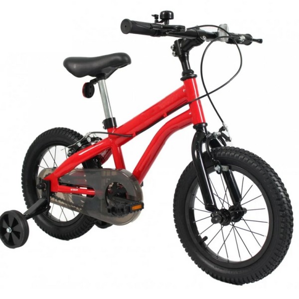 Παιδικό ποδήλατο 14 ίντσες με μεταλλικό σκελετό και βοηθητικές ρόδες σε κόκκινο Παιδικό ποδήλατο 14 ίντσες με μεταλλικό σκελετό και βοηθητικές ρόδες σε κόκκινο