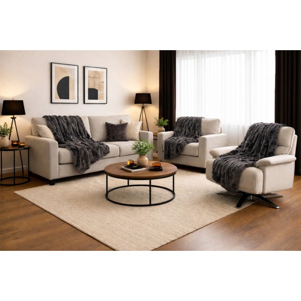 Σετ Ριχτάρια 3 τεμαχίων για διθέσιο, τριθέσιο καναπέ και πολυθρόνα σε γκρι χρώμα