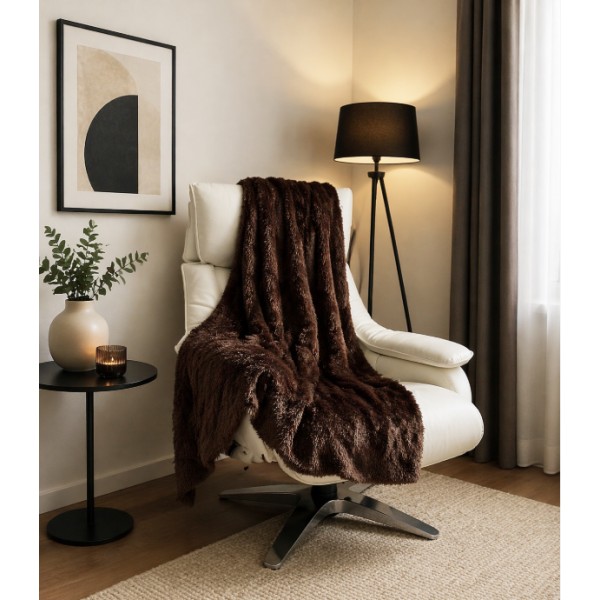 Σετ Ριχτάρια 3 τεμαχίων για διθέσιο, τριθέσιο καναπέ και πολυθρόνα σε καφέ χρώμα