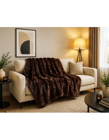 Σετ Ριχτάρια 3 τεμαχίων για διθέσιο, τριθέσιο καναπέ και πολυθρόνα σε καφέ χρώμα