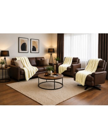 Σετ Ριχτάρια 3 τεμαχίων για διθέσιο, τριθέσιο καναπέ και πολυθρόνα σε κρεμ χρώμα