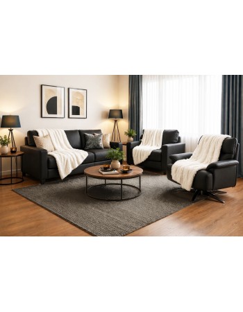 Σετ Ριχτάρια 3 τεμαχίων για διθέσιο, τριθέσιο καναπέ και πολυθρόνα σε λευκό χρώμα