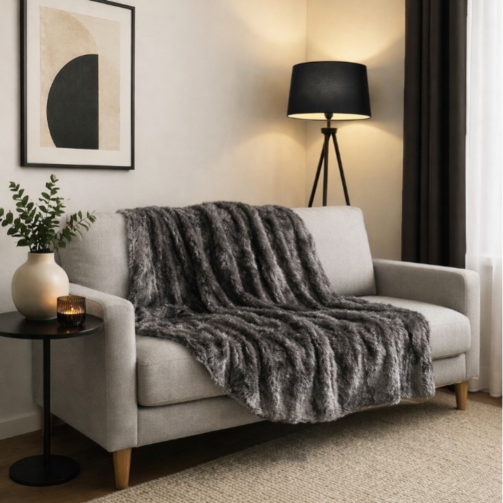 Σετ Ριχτάρια 3 τεμαχίων για διθέσιο, τριθέσιο καναπέ και πολυθρόνα σε γκρι χρώμα