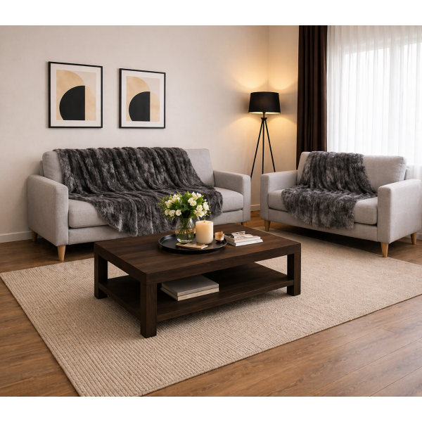 Σετ Ριχτάρια 2 τεμαχίων για διθέσιο και τριθέσιο καναπέ σε γκρι χρώμα