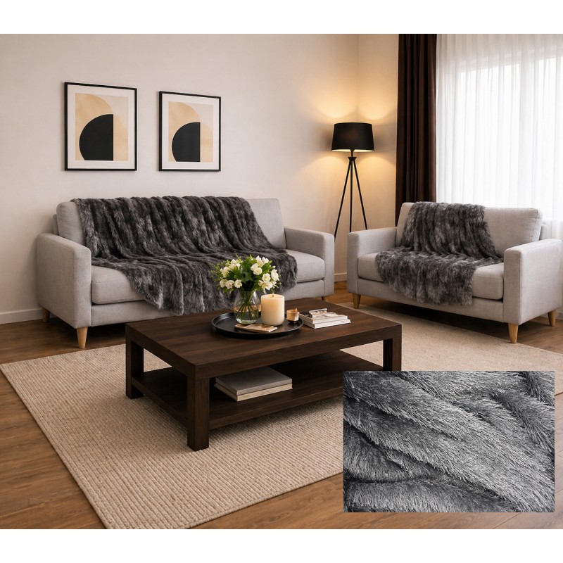 Σετ Ριχτάρια 2 τεμαχίων για διθέσιο και τριθέσιο καναπέ σε γκρι χρώμα