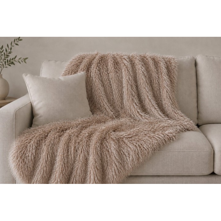 Ριχτάρι για διθέσιο καναπέ 180x250cm σε καφέ ανοιχτό χρώμα