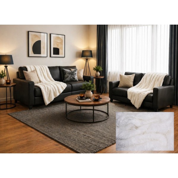 Σετ Ριχτάρια 2 τεμαχίων για διθέσιο και τριθέσιο καναπέ σε λευκό χρώμα