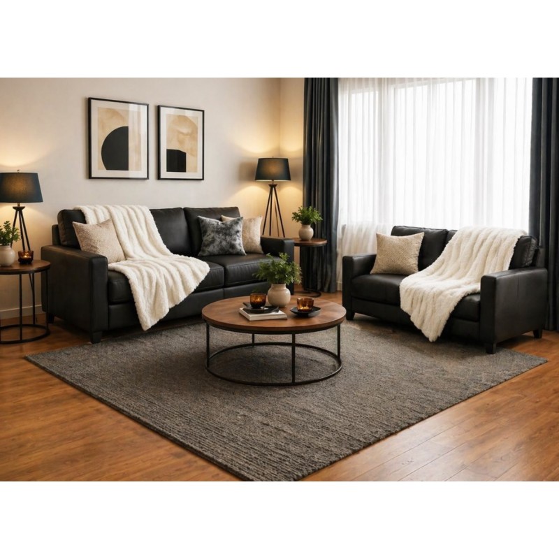 Σετ Ριχτάρια 2 τεμαχίων για διθέσιο και τριθέσιο καναπέ σε λευκό χρώμα