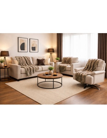 Σετ Ριχτάρια 3 τεμαχίων για διθέσιο, τριθέσιο καναπέ και πολυθρόνα σε καφέ ανοιχτό χρώμα