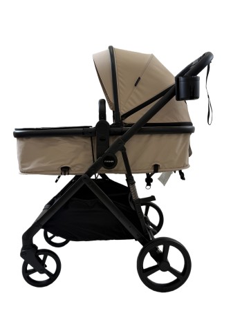 3 σε 1 αναδιπλούμενο πολυκαρότσι μωρού Fun Baby Star με κάθισμα αυτοκινήτου που κουμπώνει στο σκελετό κάθισμα που μετατρέπεται σε καλαθούνα 0+ μπεζ