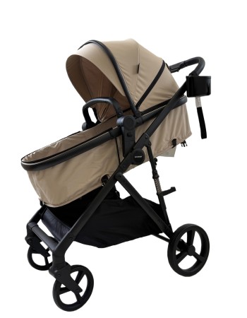 3 σε 1 αναδιπλούμενο πολυκαρότσι μωρού Fun Baby Star με κάθισμα αυτοκινήτου που κουμπώνει στο σκελετό κάθισμα που μετατρέπεται σε καλαθούνα 0+ μπεζ