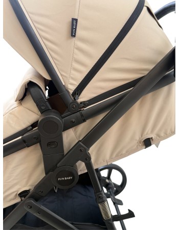 3 σε 1 αναδιπλούμενο πολυκαρότσι μωρού Fun Baby Star με κάθισμα αυτοκινήτου που κουμπώνει στο σκελετό κάθισμα που μετατρέπεται σε καλαθούνα 0+ μπεζ