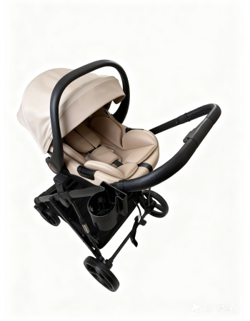 3 σε 1 αναδιπλούμενο πολυκαρότσι μωρού Fun Baby Star με κάθισμα αυτοκινήτου που κουμπώνει στο σκελετό κάθισμα που μετατρέπεται σε καλαθούνα 0+ μπεζ