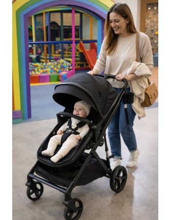 3 σε 1 αναδιπλούμενο πολυκαρότσι μωρού Fun Baby Star με κάθισμα αυτοκινήτου που κουμπώνει στο σκελετό κάθισμα που μετατρέπεται σε καλαθούνα 0+ μαύρο