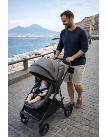 3 σε 1 αναδιπλούμενο πολυκαρότσι μωρού Fun Baby Star με κάθισμα αυτοκινήτου που κουμπώνει στο σκελετό κάθισμα που μετατρέπεται σε καλαθούνα 0 γκρι