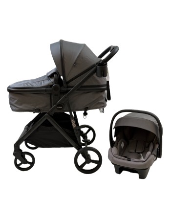 3 σε 1 αναδιπλούμενο πολυκαρότσι μωρού Fun Baby Star με κάθισμα αυτοκινήτου που κουμπώνει στο σκελετό κάθισμα που μετατρέπεται σε καλαθούνα 0 γκρι