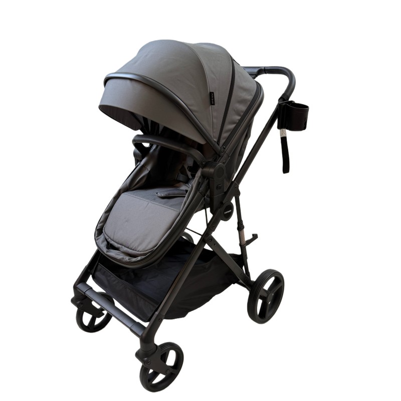 3 σε 1 αναδιπλούμενο πολυκαρότσι μωρού Fun Baby Star με κάθισμα αυτοκινήτου που κουμπώνει στο σκελετό κάθισμα που μετατρέπεται σε καλαθούνα 0 γκρι