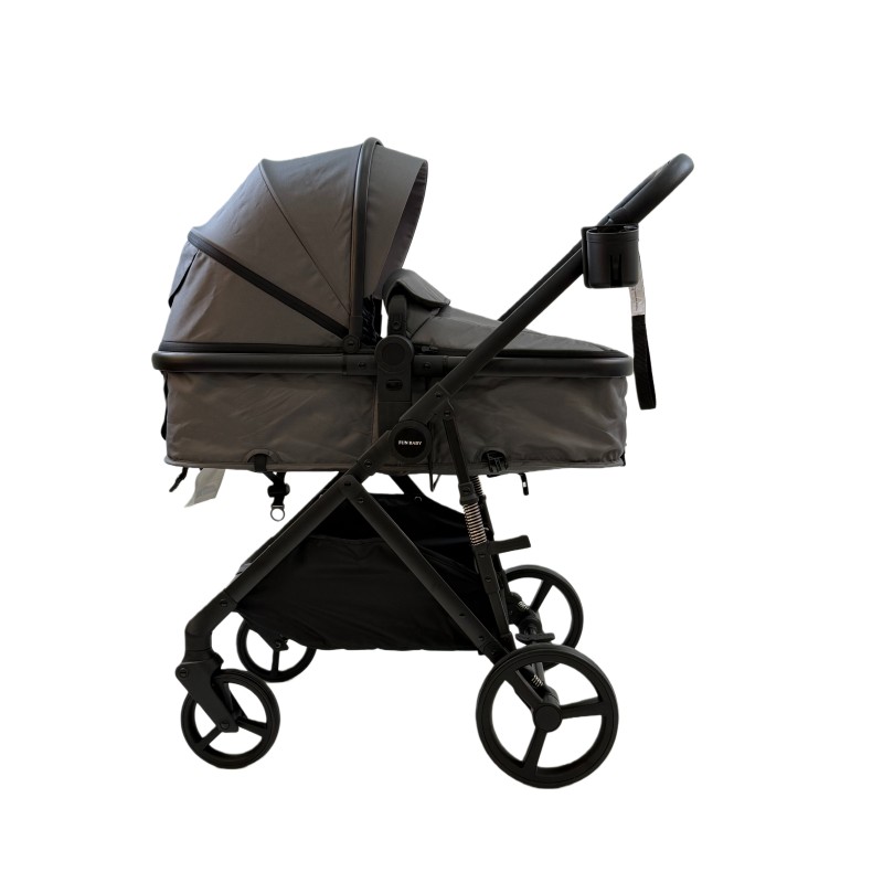 3 σε 1 αναδιπλούμενο πολυκαρότσι μωρού Fun Baby Star με κάθισμα αυτοκινήτου που κουμπώνει στο σκελετό κάθισμα που μετατρέπεται σε καλαθούνα 0 γκρι