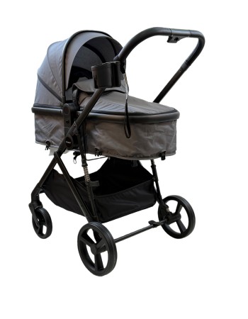 3 σε 1 αναδιπλούμενο πολυκαρότσι μωρού Fun Baby Star με κάθισμα αυτοκινήτου που κουμπώνει στο σκελετό κάθισμα που μετατρέπεται σε καλαθούνα 0 γκρι