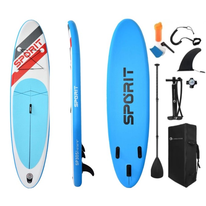 Φουσκωτή Σανίδα Sup Sporit 10'' με κουπί αξεσουάρ και σακίδιο μεταφοράς με μήκος 3.05m