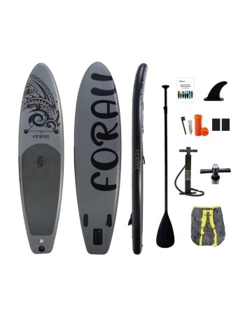Φουσκωτή Σανίδα Sup Forall Grey 10.2'' με κουπί αξεσουάρ και σακίδιο μεταφοράς με μήκος 3.20m