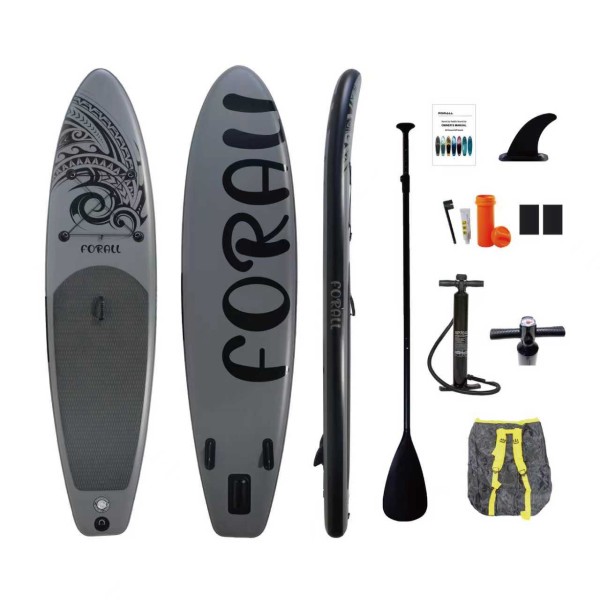 Φουσκωτή Σανίδα Sup Forall Grey 10.2'' με κουπί αξεσουάρ και σακίδιο μεταφοράς με μήκος 3.20m