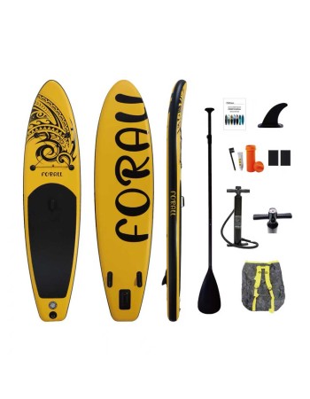 Φουσκωτή Σανίδα Sup Forall Yellow 10.2'' με κουπί αξεσουάρ και σακίδιο μεταφοράς με μήκος 3.20m
