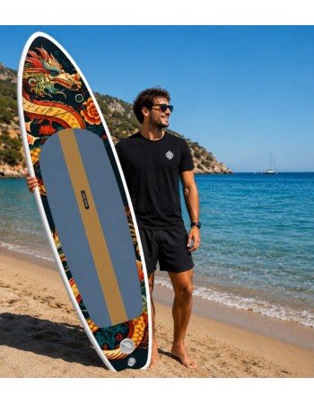 Φουσκωτή Σανίδα SUP 3.20m Κόκκινη με σχέδιο Δράκο με Κουπί, Αξεσουάρ και Σακίδιο Μεταφοράς