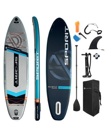 Φουσκωτή Σανίδα Sup Sporit Grey 11.6'' με κουπί αξεσουάρ και σακίδιο μεταφοράς με μήκος 3.50m