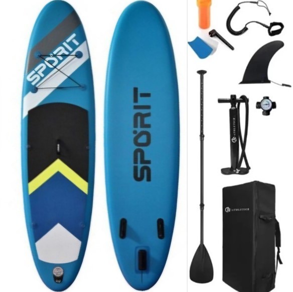 Φουσκωτή Σανίδα Sup Sporit yellow stripe 10'' με κουπί αξεσουάρ και σακίδιο μεταφοράς με μήκος 3.05m