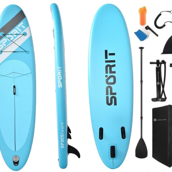 Φουσκωτή Σανίδα Sup Sporit 10'' με κουπί αξεσουάρ και σακίδιο μεταφοράς με μήκος 3.05m