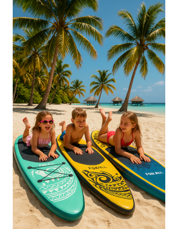 Φουσκωτή Σανίδα Sup Forall Yellow 10.2'' με κουπί αξεσουάρ και σακίδιο μεταφοράς με μήκος 3.20m