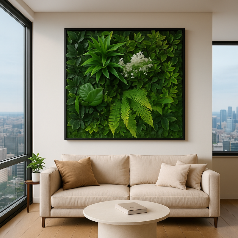 Συνθετικό Πάνελ Φυλλωσιάς Λωζάνη 50x50cm εξωτερικού και εσωτερικού χώρου απο συνθετικό υλικό