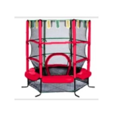 Τραμπολίνο Balance Flags με δίχτυ προστασίας Διάμετρο 140cm και ύψος 155cm για μέγιστο βάρος έως 50 κιλά κόκκινο