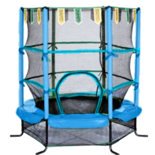 Τραμπολίνο Balance Flags με δίχτυ προστασίας Διάμετρο 140cm και ύψος 155cm για μέγιστο βάρος έως 50 κιλά μπλε Τραμπολίνο Balance Flags με δίχτυ προστασίας Διάμετρο 140cm και ύψος 155cm για μέγιστο βάρος έως 50 κιλά μπλε