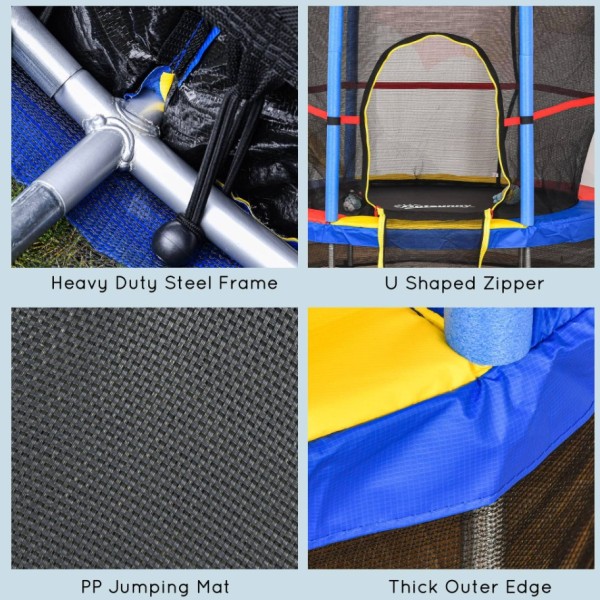 Τραμπολίνο Balance με δίχτυ προστασίας Διάμετρο 140cm και ύψος 162cm για μέγιστο βάρος έως 50 κιλά Μπλε Τραμπολίνο Balance με δίχτυ προστασίας Διάμετρο 140cm και ύψος 162cm για μέγιστο βάρος έως 50 κιλά Μπλε