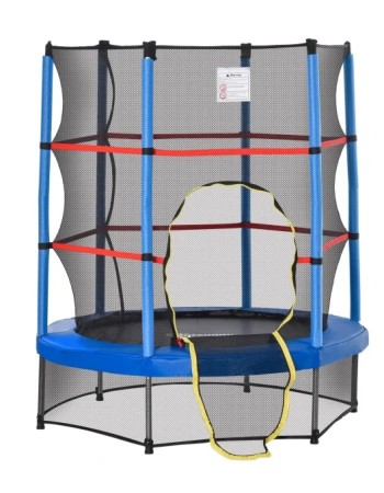 Τραμπολίνο Balance με δίχτυ προστασίας Διάμετρο 140cm και ύψος 162cm για μέγιστο βάρος έως 50 κιλά μπλε κόκκινο