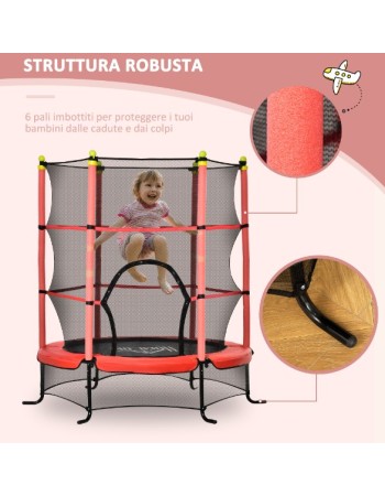 Τραμπολίνο Balance με δίχτυ προστασίας Διάμετρο 140cm και ύψος 162cm για μέγιστο βάρος έως 50 κιλά κόκκινο